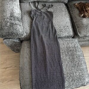 Gray Sleeveless Halter Sheath Dress